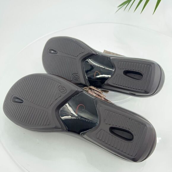 Aravon Quinn Sandals Women's Size 7 Brown Leather Thong Strap Sandal Comfy Croc - Picture 3 of 16